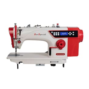 Máquina Costura Industrial Reta Eletrônica Direct Drive SS18D4-B-PR-QI Vermelha - Sun Special