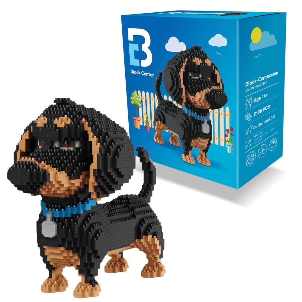 Quebra-cabeça 3D Block Center Dachshund Dog 2024, edição 2100 peças