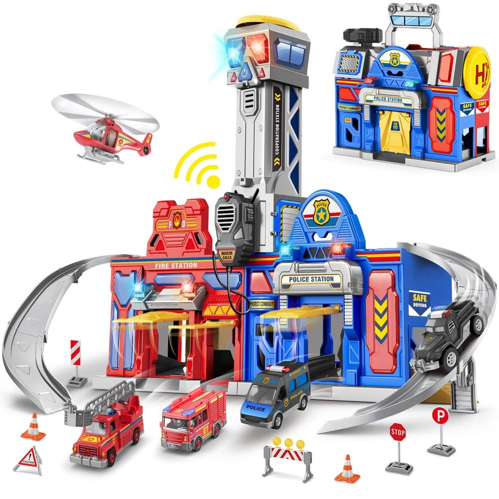 Conjunto de brinquedos para crianças Toy BAODLON City Action com luzes e sons