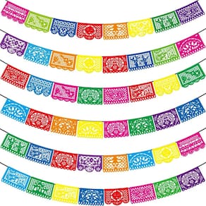 Decorações de festa Asoulin Fiesta Mexican Papel Picado x6