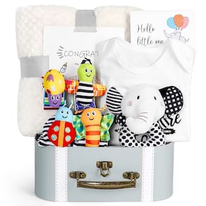 Conjunto de presentes para bebês iAOVueby preto e branco de alto contraste 0-6M