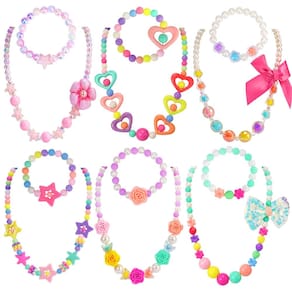 Conjunto de joias PinkSheep Kids Classic, 6 conjuntos de colar e pulseira