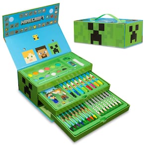 Conjunto de arte Minecraft para crianças, colorir e desenhar com mais de 40 suprimentos