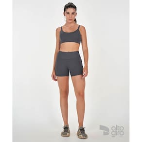 Top Elastico Personalizado Alto Giro Cinza Ferro