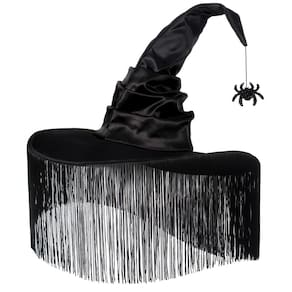 Chapéu de bruxa JUSTOTRY para mulheres, fantasia de Halloween preta