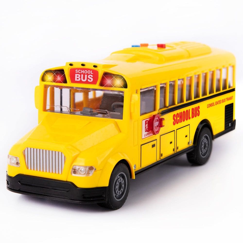 Toy School Bus ArtCreativity Yellow com luzes e som 1/16 S