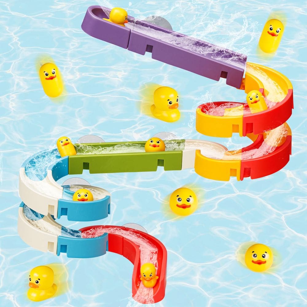 Brinquedo de banho Aprilwolf Duck Slide com suporte de parede para crianças de 4 a 8 anos