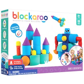 Conjunto de blocos de espuma Blockaroo Castle Brinquedo pré-escolar STEM de 3 a 6 anos