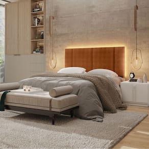 Cabeceira Estofada Cama Box Casal com LED Star 140 cm