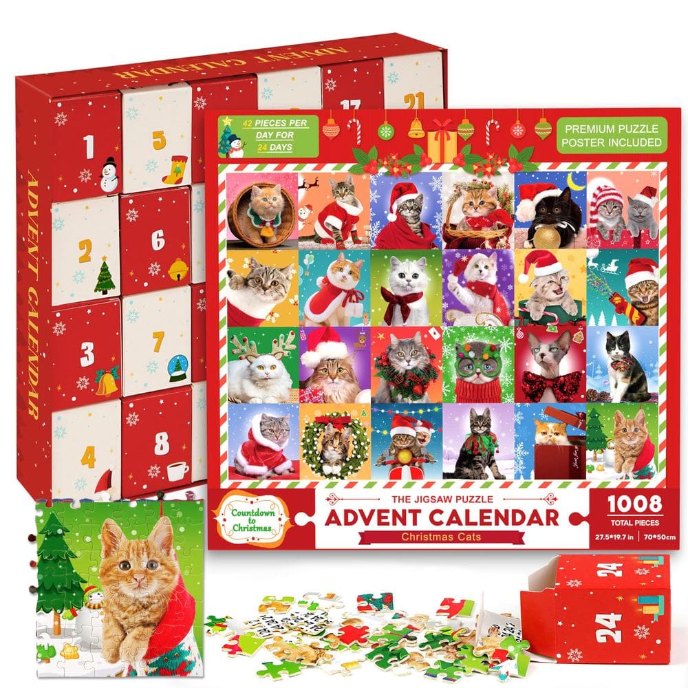 Calendário do Advento Bestbase 2024 Christmas Cats 1008 peças