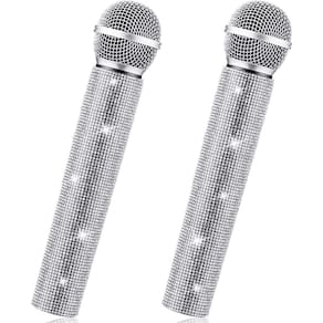 Microfone Threan Fake Prop Mic Halloween Strass x2