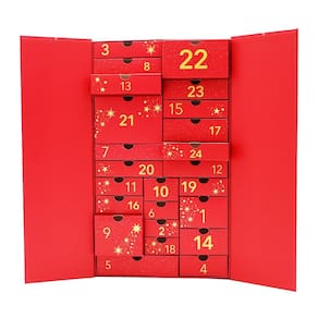 Calendário do Advento Beirholm 2024, tamanho grande para cosméticos, vermelho