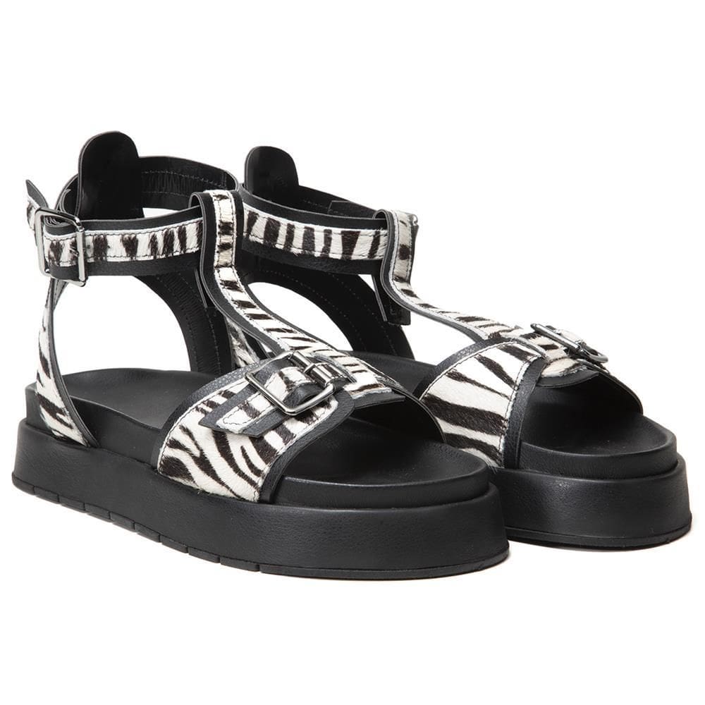 Sandália Feminina Papete Flatform Animal Print Confortável