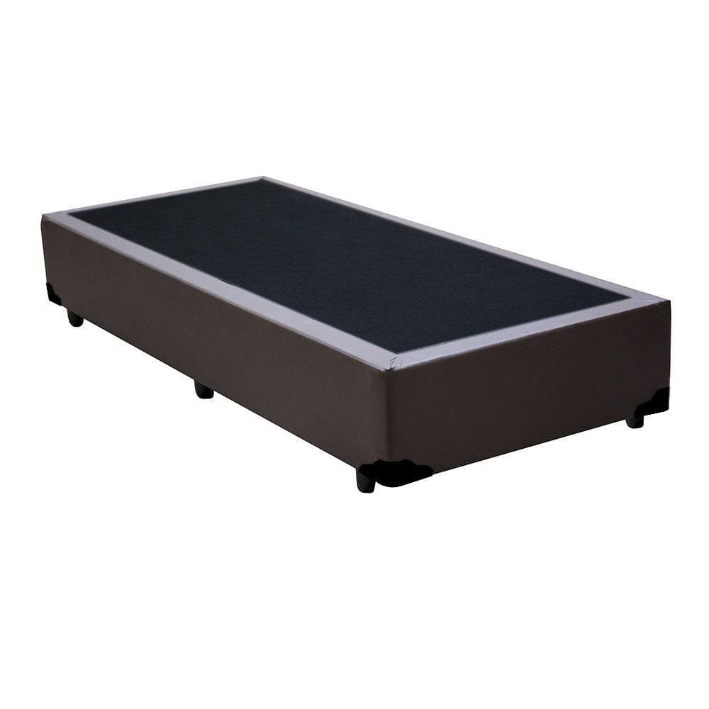 Cama Box Blindado Solteiro Principe das Camas Sintético Marrom 88x188x40