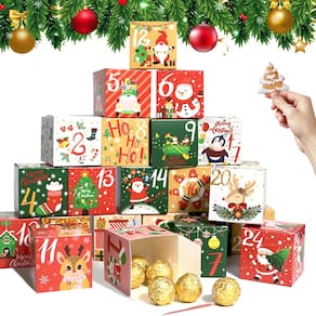 Caixas de calendário do advento de Natal Tokcousun 24 unidades 2024