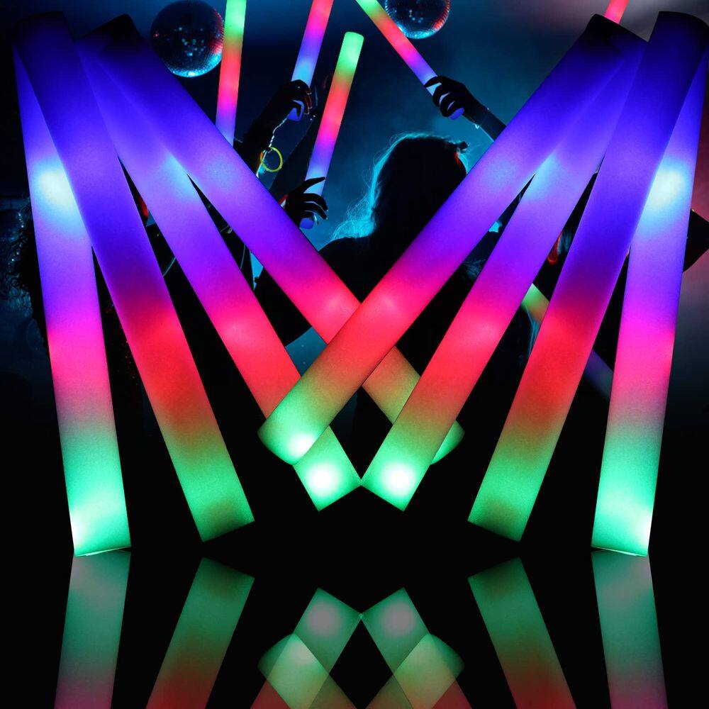Glow Sticks Jiahz Foam 32 unidades com 3 modos de intermitência colorida