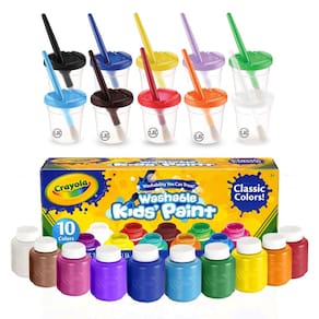 Conjunto de tintas The Mega Deals Kids lavável com pincéis e copos