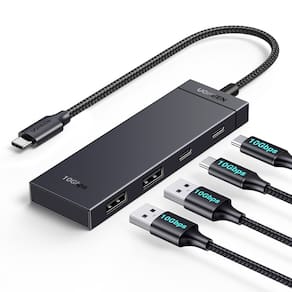 Hub USB C UGREEN 4 em 1 de 10 Gbps com 2 USB-C 3.2 e 2 USB-A 3.2