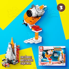 Blocos de Montar e Desmontar Missão Espacial (Nº 3) Telescópio Espacial Colecionar Estação Especial Block Brinq 44 Peças