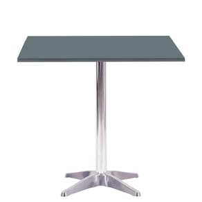 Mesa Delta em Alumínio 75 cm (Alt) Base em X Tampo MDP Quadrado 70 cm (Larg) x 2,50 cm (Alt) Grafito
