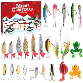 Conjunto de pesca Advent Calendar 2024 com iscas de pesca VIB para anúncio