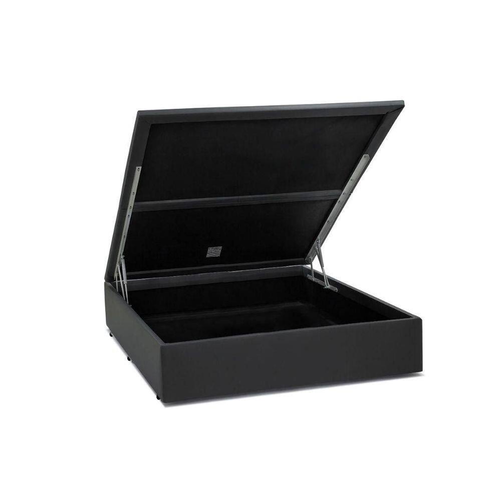 Cama Box Baú Casal Principe das Camas Sintético Cinza 138x188x41