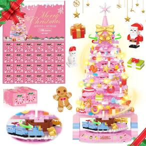 Calendário do Advento Hadrono 2024 Árvore de Natal 1188PCS com LED