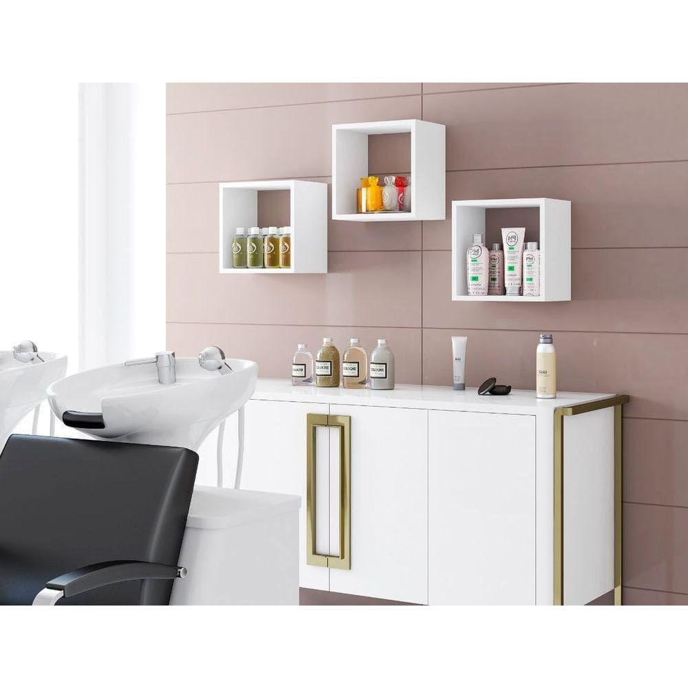 Kit 03 Nichos Organizadores Para Parede 30x30 Branco