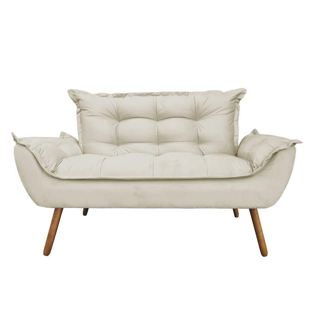 Namoradeira Decorativa Opala 2 Lugares Suede Nude