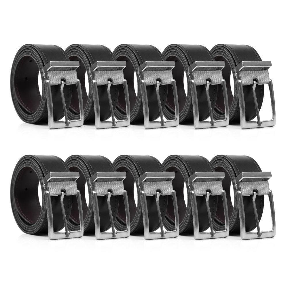 Kit Com 10 Cintos Masculino Dupla Face Estilosos