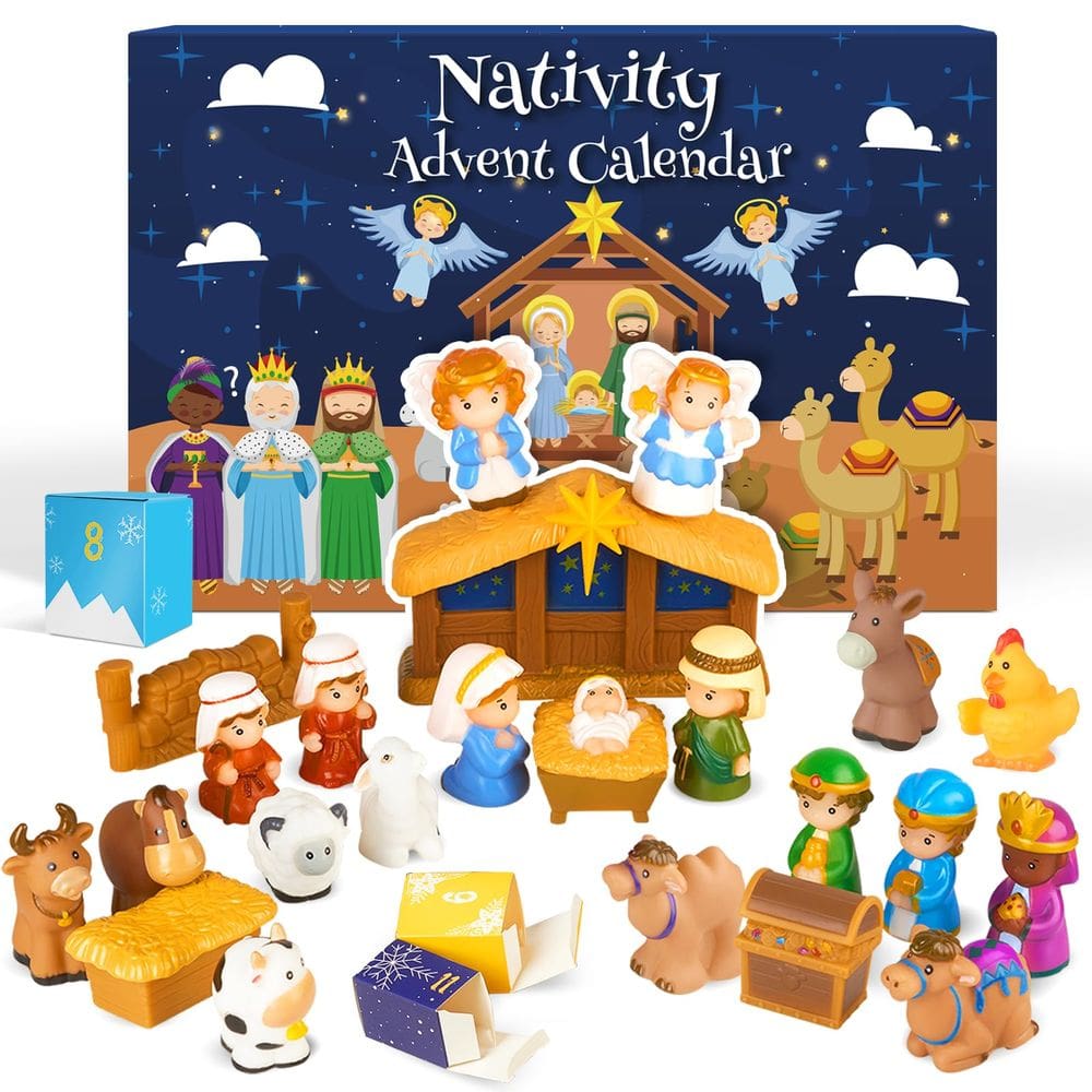 Calendário do Advento COOLTUNE Nativity Playset 2024 para crianças