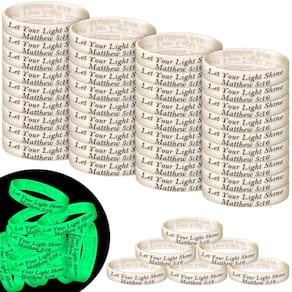 Pulseiras de silicone Chitidr Christian Let Your Light Shine