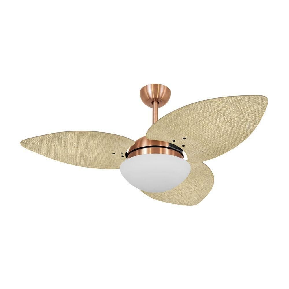 Ventilador De Teto Kovalski Cobre 3 Pás Palmae Natural 127V