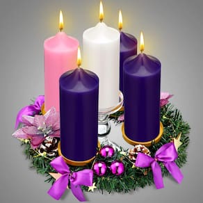 Castiçal Advent Wreath Ziliny Christmas Purple com 5 latas
