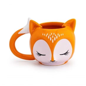 Caneca 3d Raposa Cerâmica 350ml Broglio Laranja