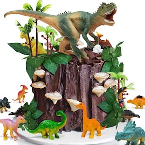 Cake Toppers GLAHORSE Dinosaur 26 unidades com ovos e árvores de aniversário