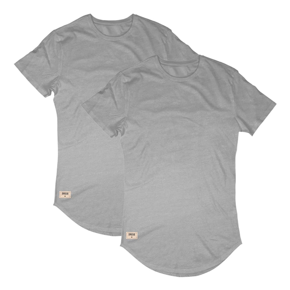 Kit 02 Longline Básica Di Nuevo Camisetas Masculina Premium Cinza