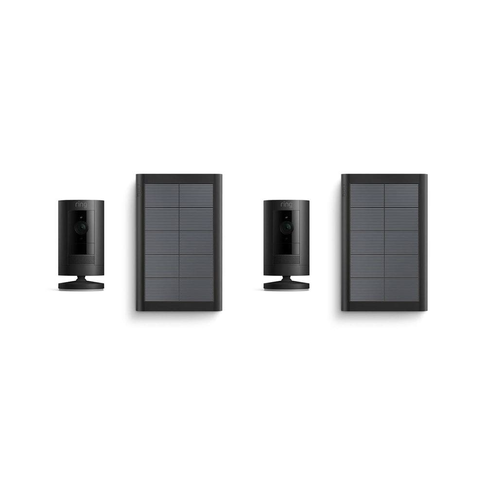 Câmera externa Ring Stick Up Cam Solar, pacote com 2 unidades, preto