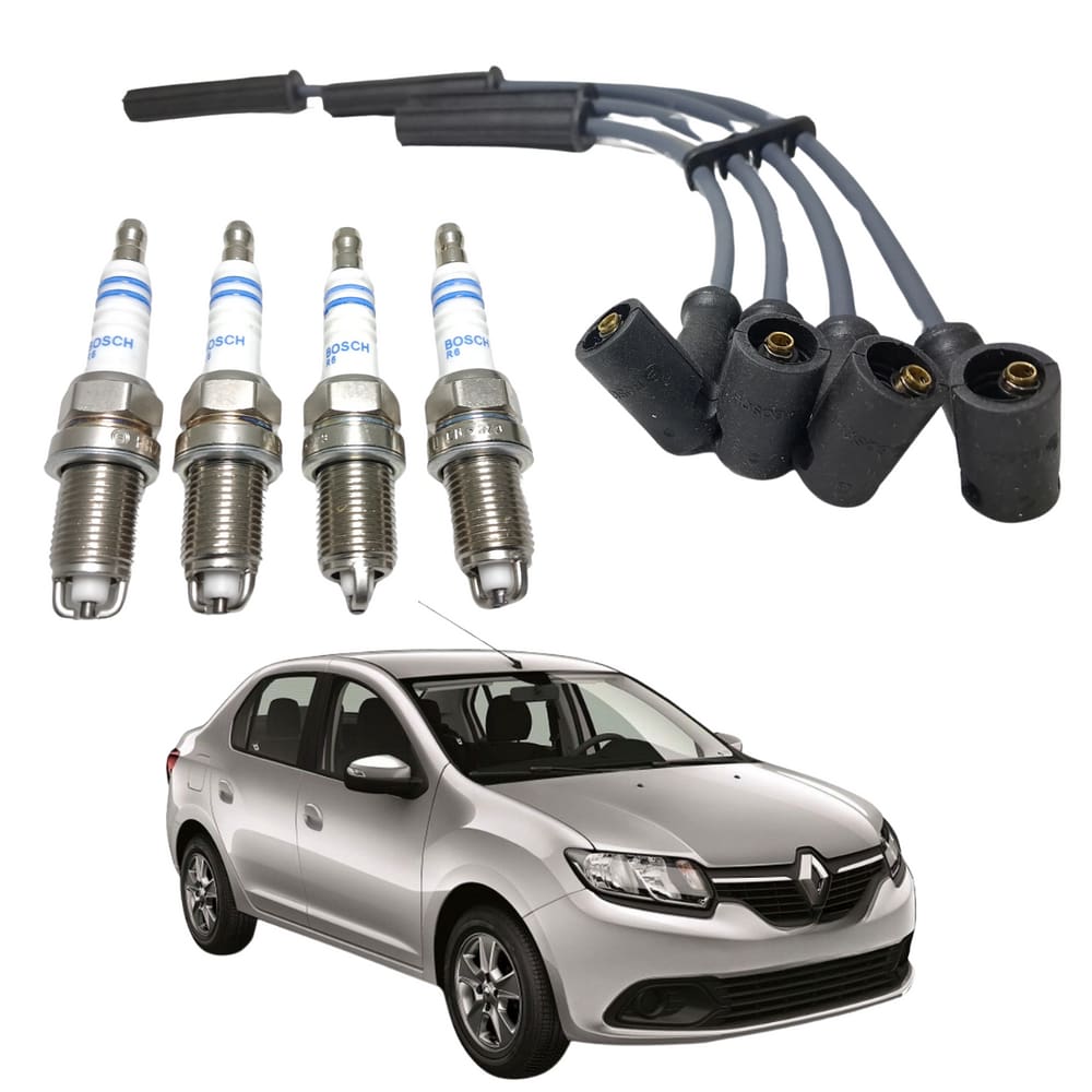 Cabo De Ignição + Vela De Ignição Bosch Renault Logan 1.6 2007 A 2018