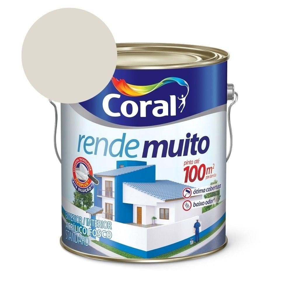 Tinta Acrílica Standard Fosco Rende Muito Branco Gelo 3,2l Coral