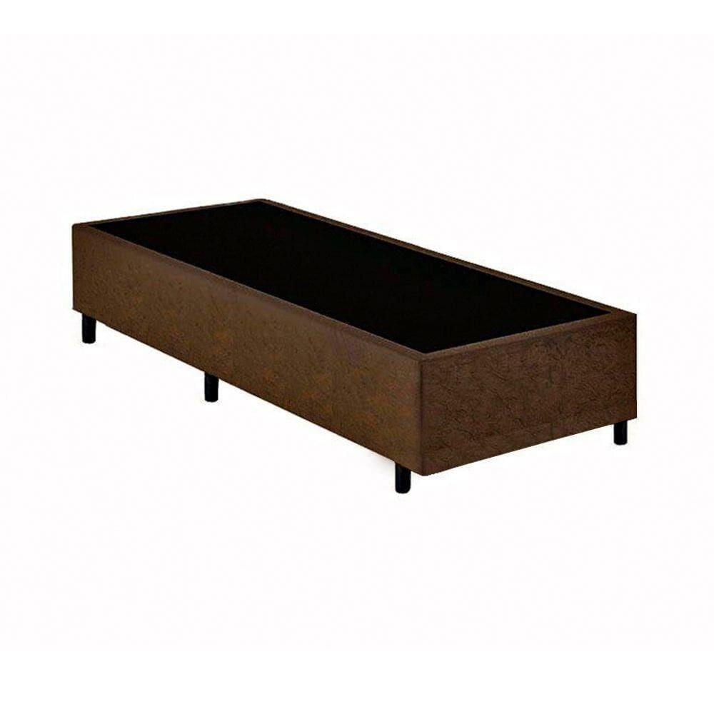Cama Box Blindado Solteiro Extremo Reforçado Principe das Camas Suede Marrom 88x188x40