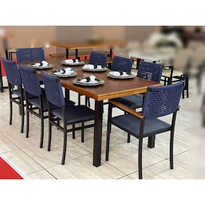 Conjunto em Metal para Área Externa Mesa e 8 Cadeiras - Madri - Paonanda Decor