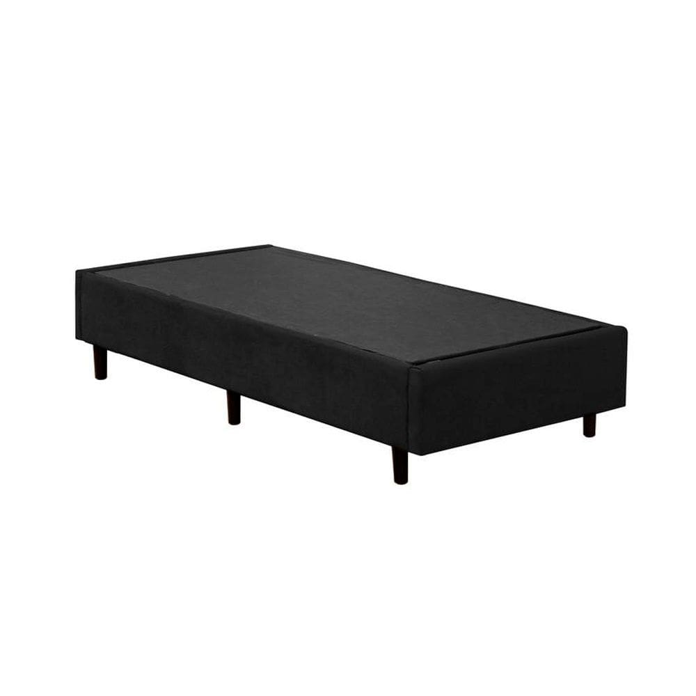 Cama Box Blindado Solteirão Principe das Camas Suede Preto 96x203x40