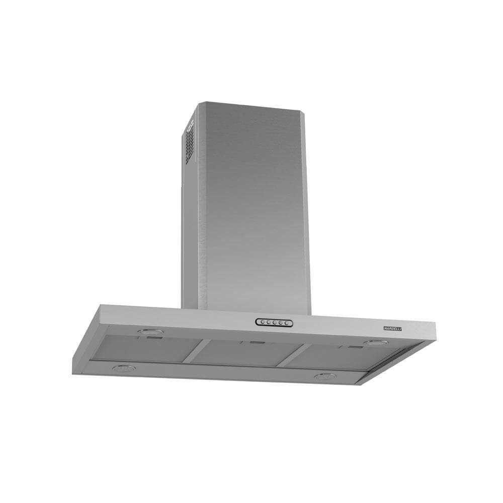 Coifa Ilha Retangular 90Cm 3 Velocidades Inox Inox 110V