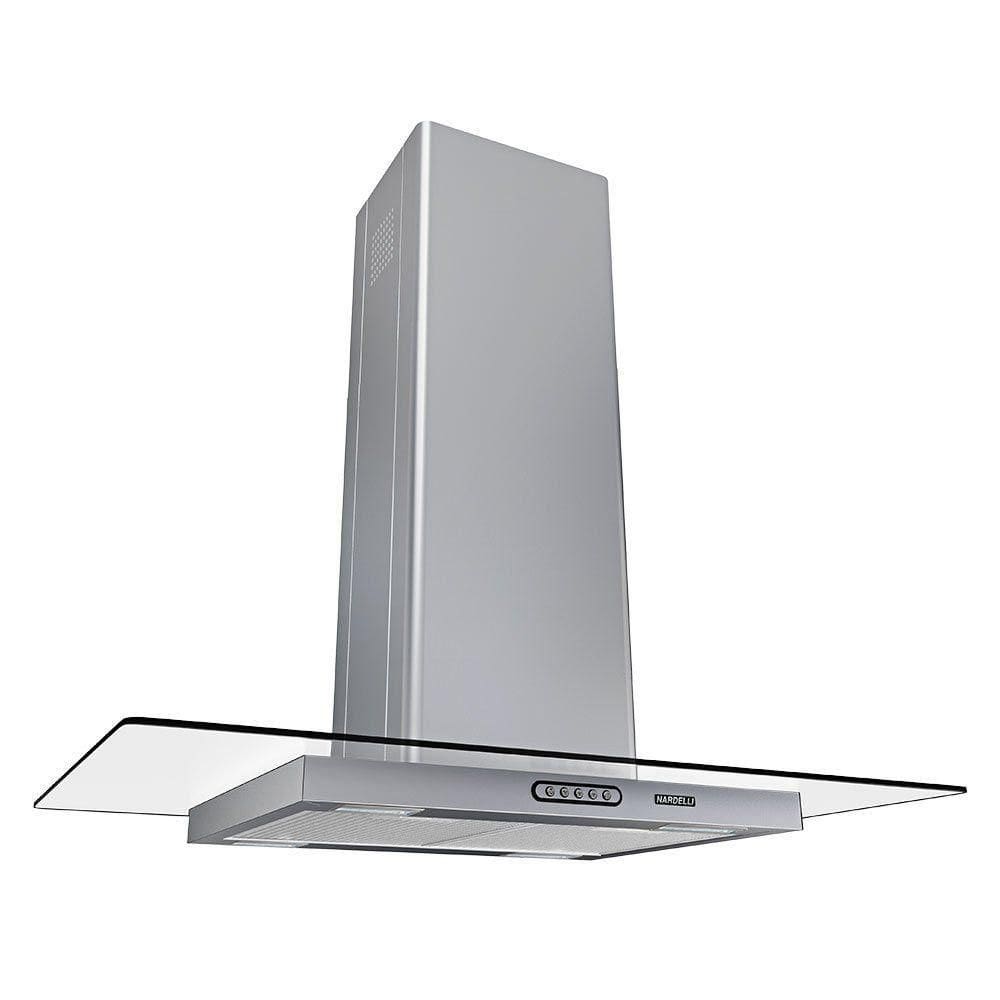 Coifa Ilha 90Cm Vidro Reto 3 Velocidades Inox Inox 110V
