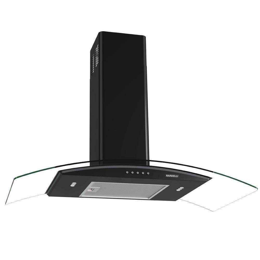 Coifa De Parede Clean Vidro Curvo Black 90cm Preto 220v