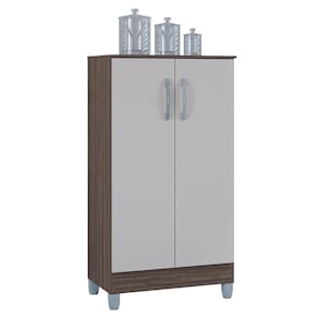Armário Multiuso 60cm 2 Portas Tami P11 Chocolate/Off White - Mpozenato
