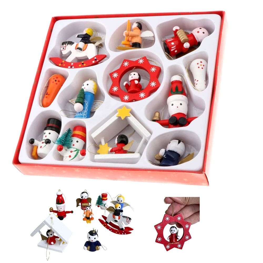 Enfeite de Natal Natalino Madeira Arvore de Natal Pingente Decoraçao Ornamentaçao Festa Fim de Ano Evento Casa Trabalho Confraternizaçao