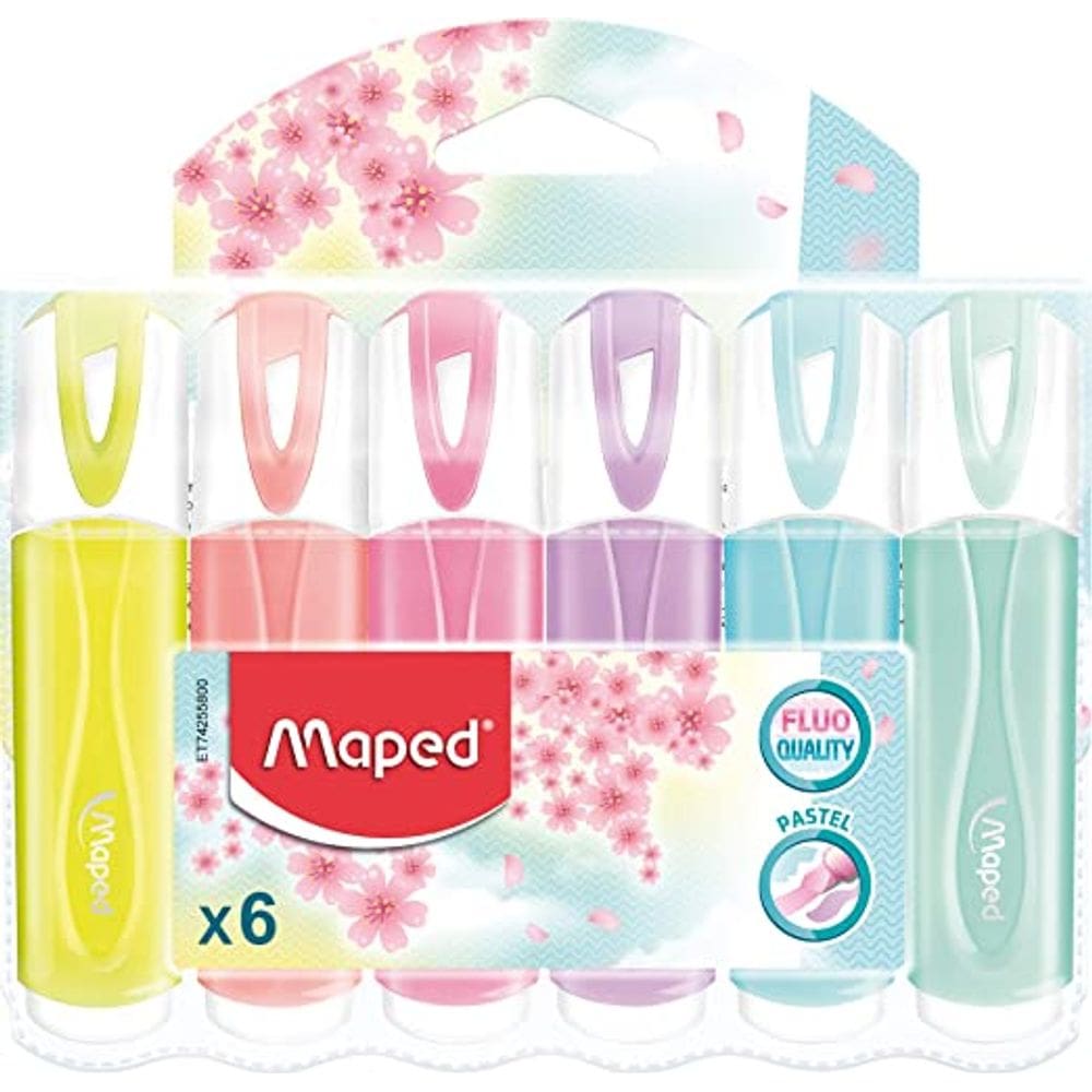 Marca Texto Tons Pastel Fluo Peps 6 Cores - Maped