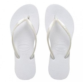 Chinelo Havaianas Slim Branco Infantil Confortável Macio 1312I- Menina